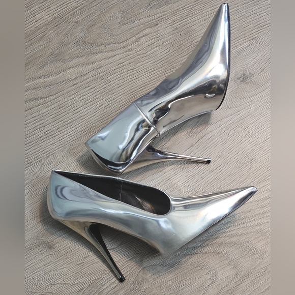 Stella McCartney Shoes - Stella McCartney Metallic Mirrored Silver Heels 40 5